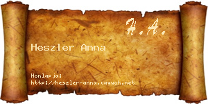Heszler Anna névjegykártya