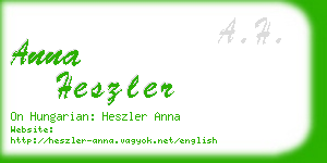 anna heszler business card